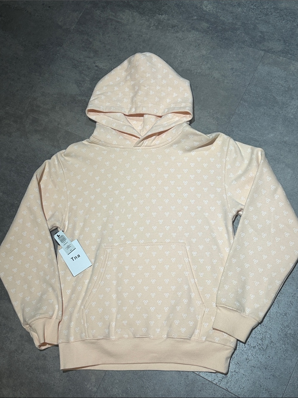 TNA Women’s Peach Boyfriend Hoodie Sweatshirt with TNA monogram